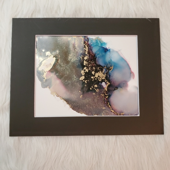 Other - Original Alcohol Ink on Grafix Matted in Black